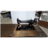 Image 2 : Singer Treadle Sewing Machine in Wooden Cabinet with Cast Iron Stand