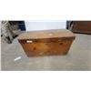Image 1 : Vintage Wooden Storage Chest with Hinged Lid and Metal Carrying Handle Believe Pine