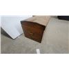 Image 2 : Vintage Wooden Storage Chest with Hinged Lid and Metal Carrying Handle Believe Pine