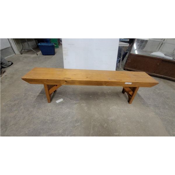 Solid Wood Bench with Trestle-Style End Supports 70 "
