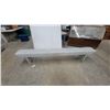 Image 1 : White-Painted Wooden Plank Bench with Triangular End Supports 80 "