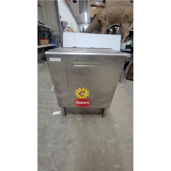 Kelvinator Stainless Steel Commercial Milk Cooler with Borden Elsie the Cow Logo 36 x 25 x 17"