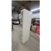 Image 3 : Cream-Colored Corner Curio Cabinet with Glass Doors and Gold Trim 84 x 24 x 24"