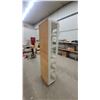 Image 4 : Cream-Colored Corner Curio Cabinet with Glass Doors and Gold Trim 84 x 24 x 24"