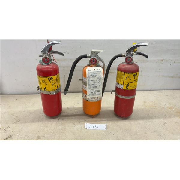 Lot of Three Flag ABC Dry Chemical Fire Extinguishers