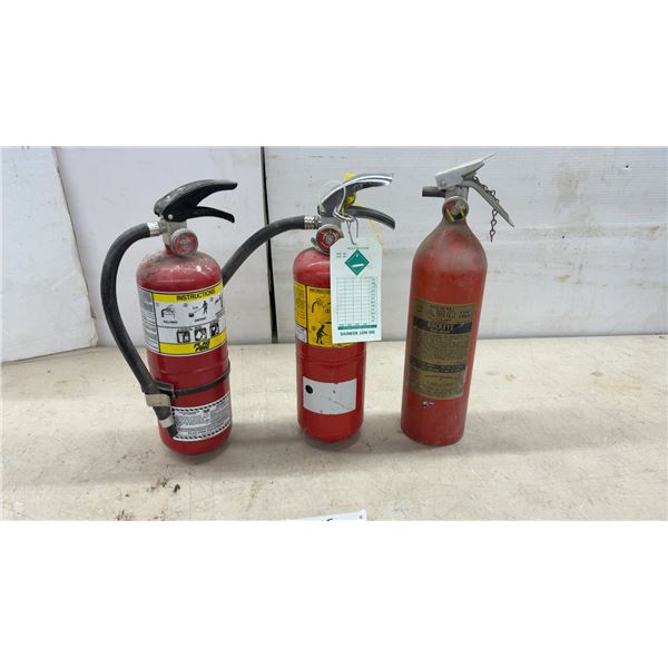 Lot of Three Fire Extinguishers: Buckeye Mini-Might BU-MM-5 ABC, Flag Fire