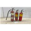 Image 1 : Lot of Three Flag ABC Dry Chemical Fire Extinguishers with Chrome Handles and More