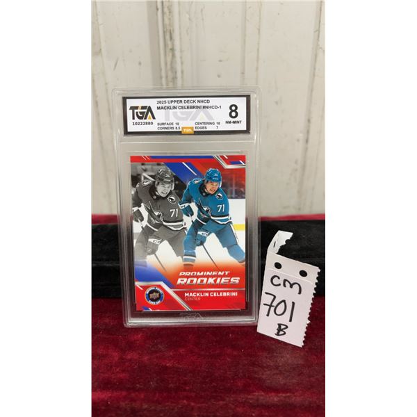 Graded Macklin Celebrini Rookie Card