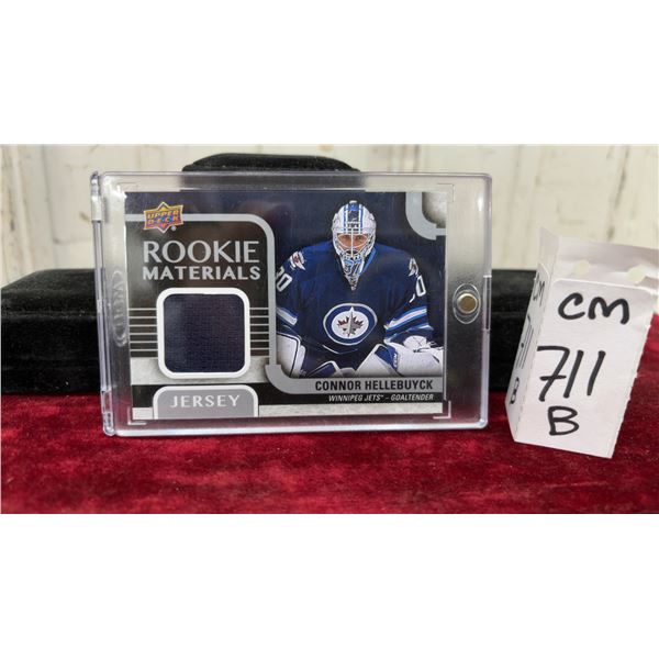 Connor Hellebuyck Rookie Materials Jersey Card