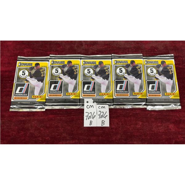 5 Sealed 2024 Panini Donruss Baseball Packs