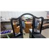 Image 2 : Black Tri-Fold Mirror Vanity Dressing Table with Cabriole Legs and Brass Pulls