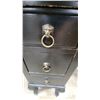 Image 5 : Black Tri-Fold Mirror Vanity Dressing Table with Cabriole Legs and Brass Pulls