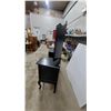 Image 7 : Black Tri-Fold Mirror Vanity Dressing Table with Cabriole Legs and Brass Pulls