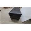 Image 3 : Black Faux Leather Upholstered Storage Bench with Stitched Paneling and Hinged Lid 17 x 17 x 43"