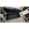 Image 4 : Black Faux Leather Upholstered Storage Bench with Stitched Paneling and Hinged Lid 17 x 17 x 43"
