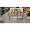 Image 1 : Gilded Baroque-Style Ornate Scrollwork and Floral Bed Headboard Panel with Frame