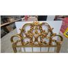 Image 2 : Gilded Baroque-Style Ornate Scrollwork and Floral Bed Headboard Panel with Frame