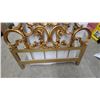 Image 3 : Gilded Baroque-Style Ornate Scrollwork and Floral Bed Headboard Panel with Frame