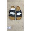 Image 3 : New Naot Brad Men's Two-Strap Slide Sandals in Dark Grey Suede, Size EU 42, Cork Footbed