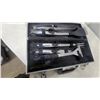 Image 2 : Five-Piece Stainless Steel Barbecue Tool Set in Aluminum Carrying Case