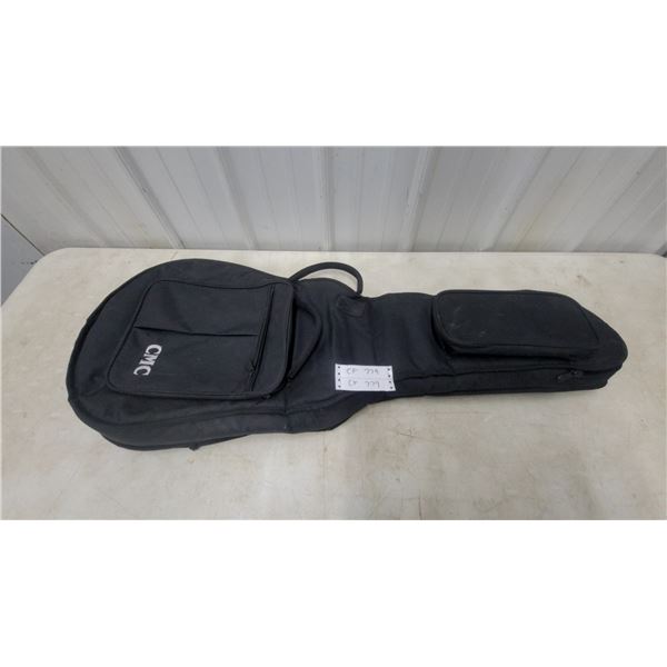 CMC Padded Guitar Gig Bag in Black with Zippered Pockets and Carry Handle