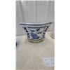 Image 4 : Bohemian Cobalt Blue Cut-To-Clear Crystal Vase with Star and Floral Motifs Planter