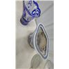 Image 5 : Bohemian Cobalt Blue Cut-To-Clear Crystal Vase with Star and Floral Motifs Planter