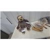 Image 1 : Vintage Martin Wooden Badminton Racket with Wooden Racket Press, Stuffed Sloth