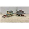 Image 2 : HO Scale Model Train Buildings and Structures with Houses, Shops, Silo, and More
