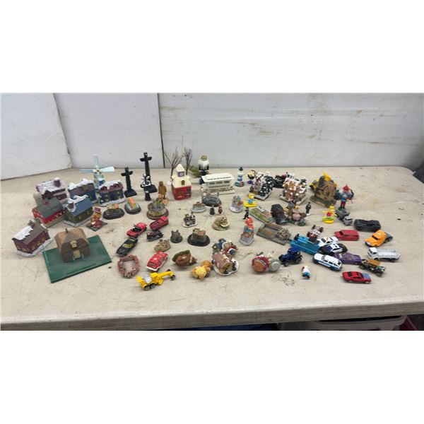 Miniature Christmas Village Houses, Toy Vehicles, Figurines, Train Decor and More