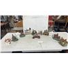Image 1 : Collection of Miniature Village Houses, Lighthouse, Train Cars, and More (12 Pieces)
