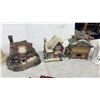 Image 4 : Collection of Miniature Village Houses, Lighthouse, Train Cars, and More (12 Pieces)