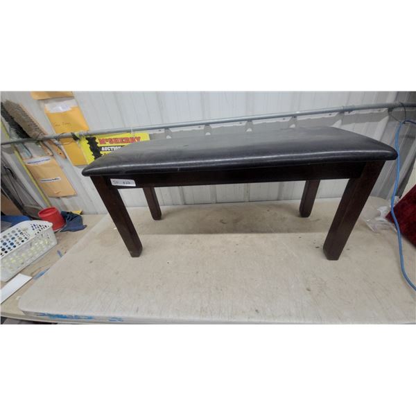 Dark Brown Upholstered Bench with Wooden Legs38" Wide