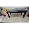 Image 1 : Dark Brown Upholstered Bench with Wooden Legs38" Wide
