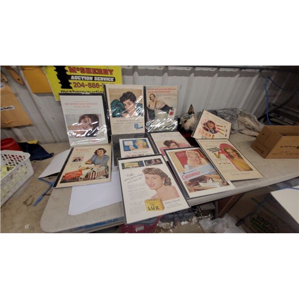 Collection of Vintage 1950s Celebrity Endorsement Magazine Ads, Lux, Chesterfield, and More