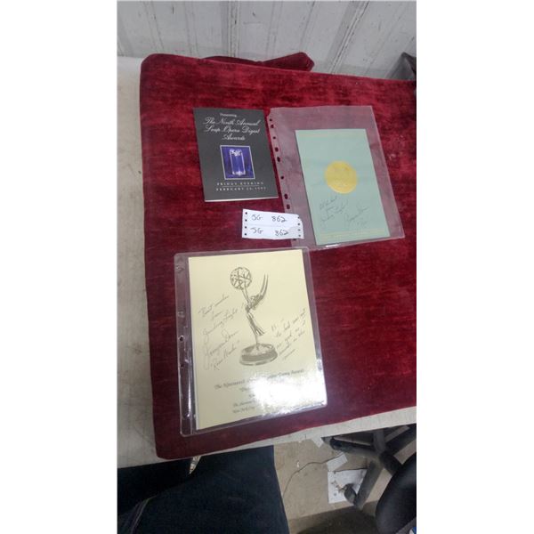 Signed Jerry verDorn Guiding Light Memorabilia, Emmy and Soap Opera Digest Awards Programs