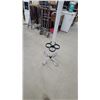 Image 4 : Chrome and White Coat Stand with Black Disc Hooks