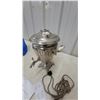 Image 2 : Vintage Soviet-Era Silver-Plated Electric Samovar with Original Braided Power Cord