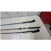 Image 3 : Lot of Five Fishing Rods Including Zebco 33 Spincast Reel and Abu Garcia and More
