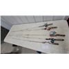 Image 1 : Lot of Five Vintage Fishing Rods and Reels Including Zebco 33 Spincast and More