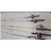 Image 4 : Lot of Five Vintage Fishing Rods and Reels Including Zebco 33 Spincast and More