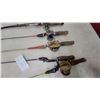 Image 3 : Collection of Six Vintage Fishing Rods with Baitcasting and Spincast Reels