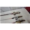 Image 4 : Collection of Six Vintage Fishing Rods with Baitcasting and Spincast Reels