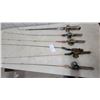 Image 5 : Collection of Six Vintage Fishing Rods with Baitcasting and Spincast Reels