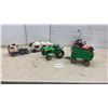 Image 1 : Tonka Pressed Steel Green Farm Tractor with Gravity Wagon, Car Carrier, Jeep