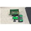Image 4 : Tonka Pressed Steel Green Farm Tractor with Gravity Wagon, Car Carrier, Jeep