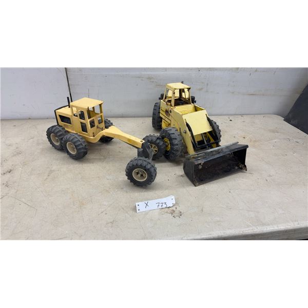 Tonka Pressed Steel Motor Grader and Front End Loader Construction Toys, 1960s-1970s