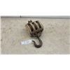 Image 1 : Vintage Wooden Quadruple-Sheave Tackle Block Pulley with Forged Iron Hook