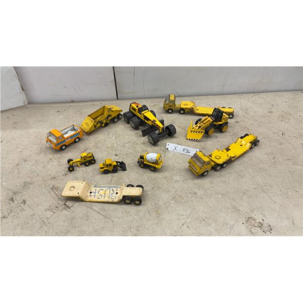 Vintage Tonka Yellow Construction Vehicle Collection: Graders, Loaders, Cement Mixer, and More