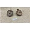 Image 1 : Pair of Vintage Cast Iron and Wood Barn Pulleys Including Simons Manufacturing Co.